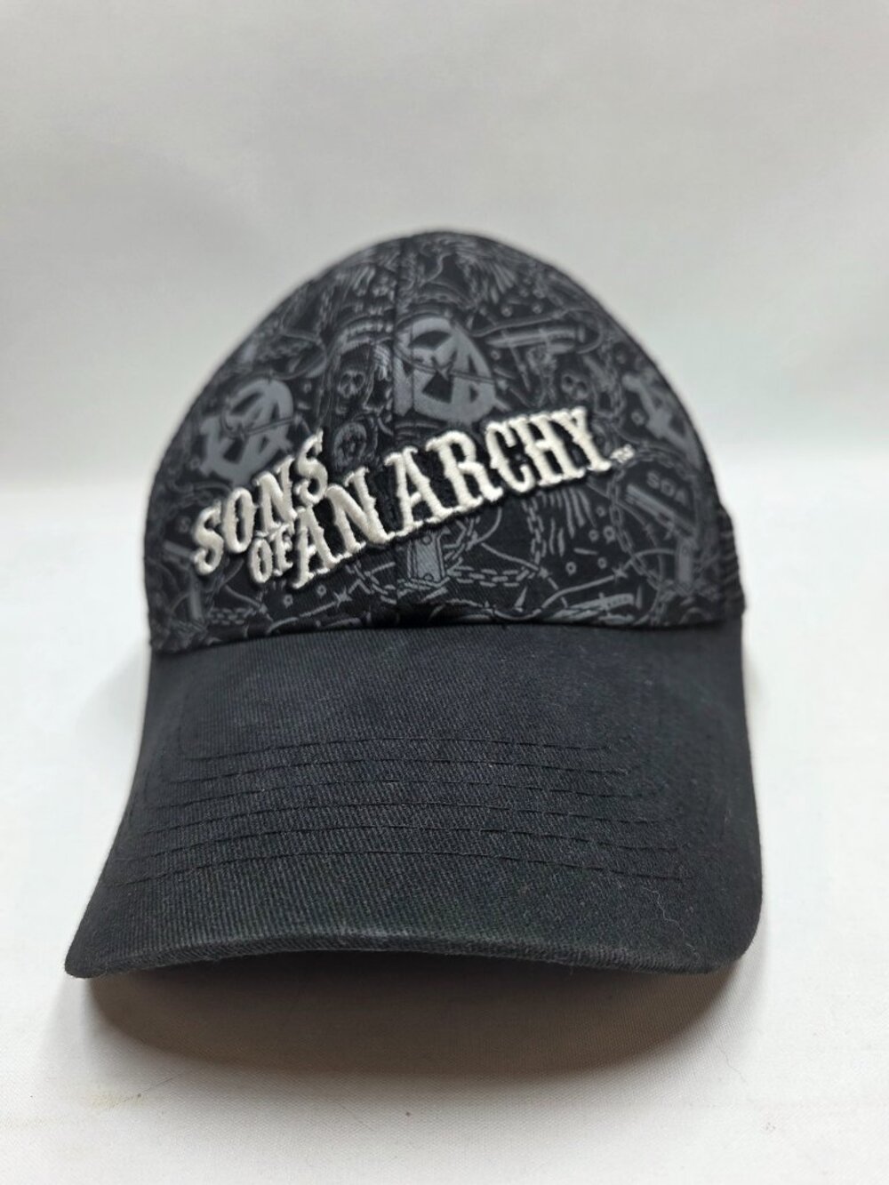 Sons of Anarchy Reaper Crew Hat Black Snap Back Mush Back OSFM Unisex